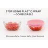 Silicone Stretch Lids Pink (6 Pack) Reble Airtight Food Covers for Bowls, Containers & Fruits |Elastic BPA-Free Stretchable Lids | Microwave, Freezer