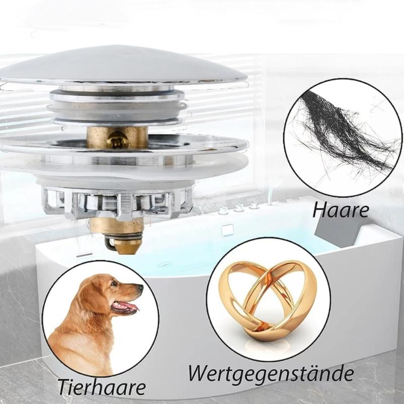 Brass Bathtub Stopper Push Type Bounce Cores Shower Drain Hair Catcher Universals Bath Tub Drain Stoppers Drain Plug