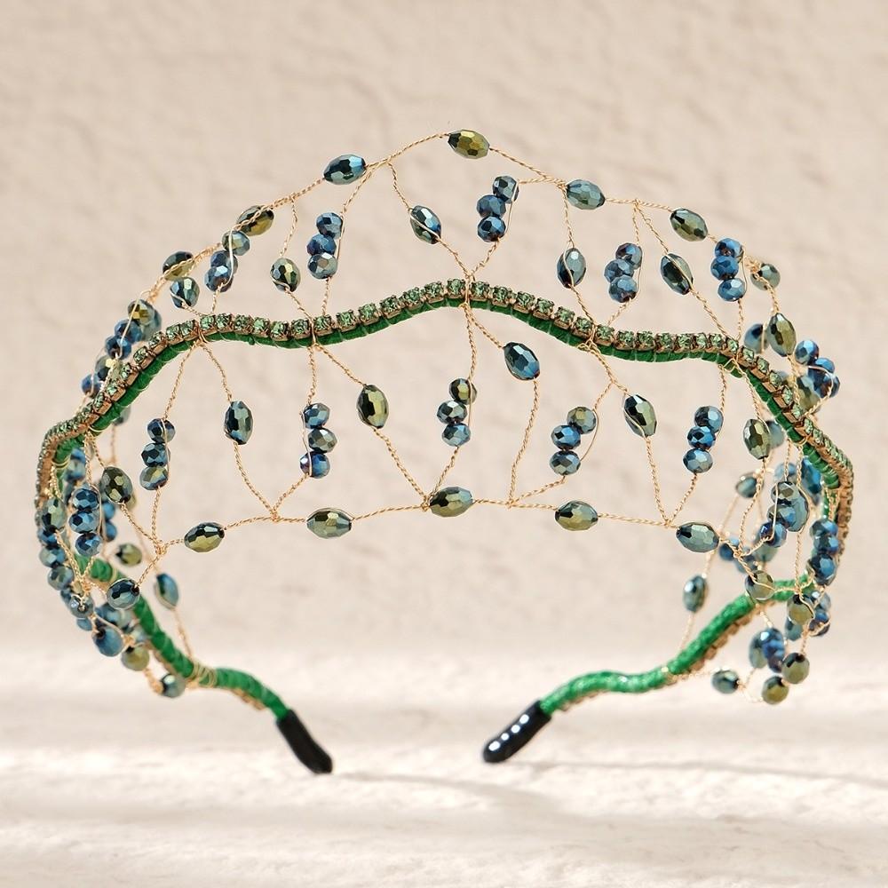 Wedding Headpieces Crystal Beads Hair Net Crown Elegant Headbands Bride Hair Bands  Women