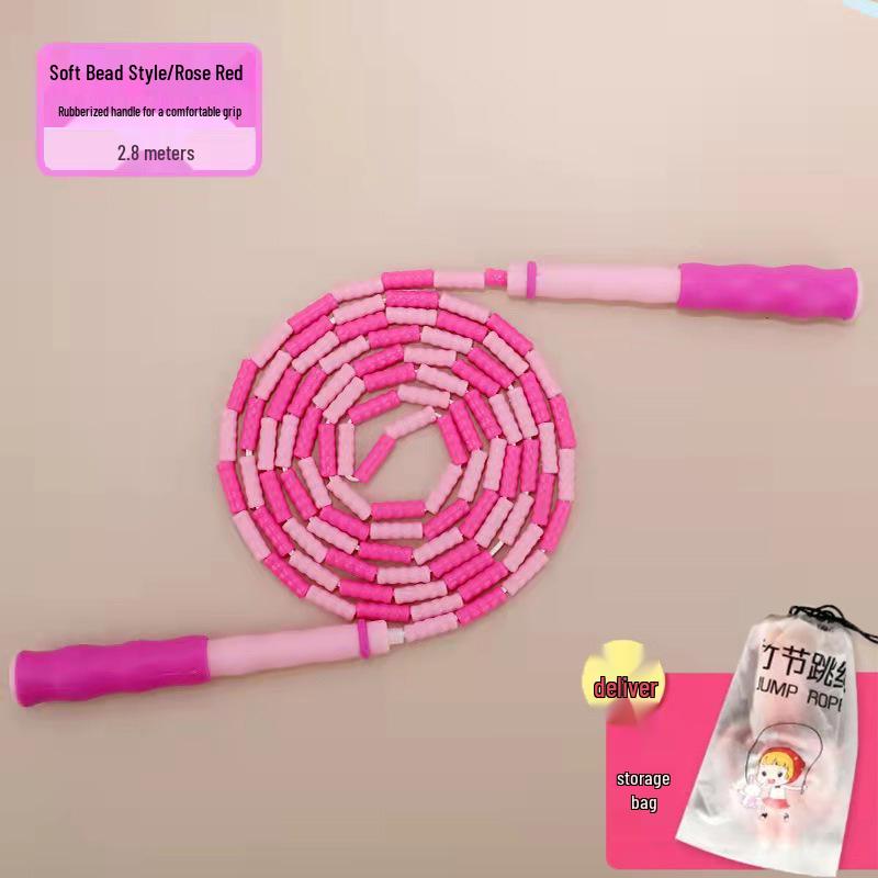 Adjustable Beaded Bamboo Jump Rope for Students - 5m, 7m, 10m Multi-Person Fancy Rope