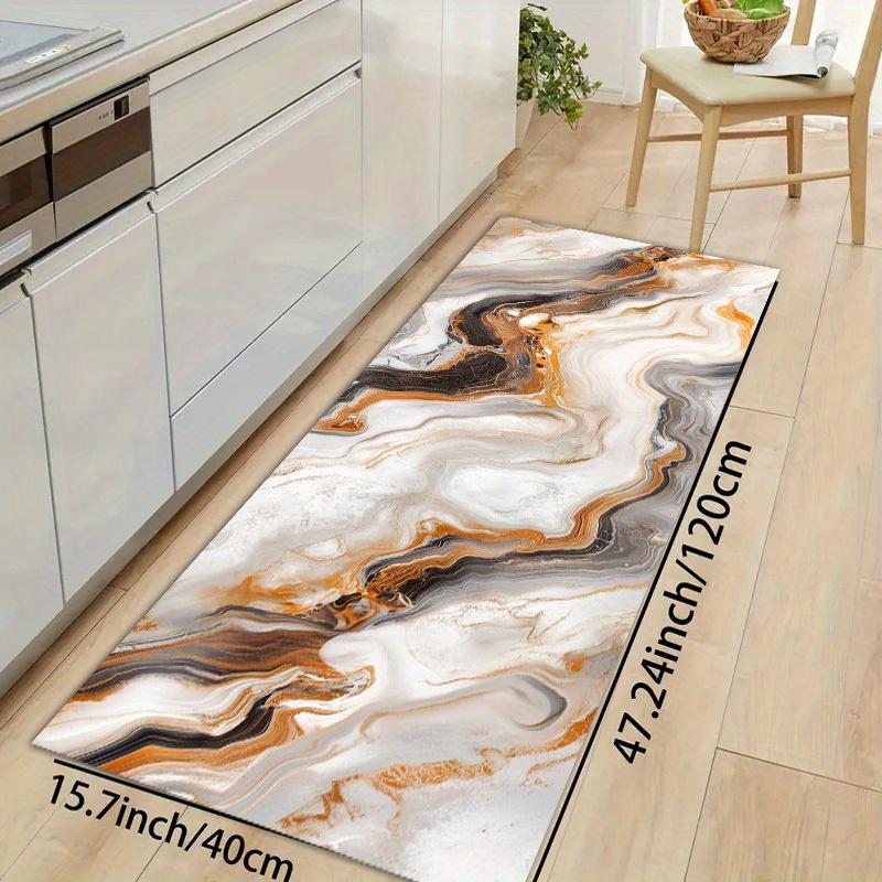 1Pcs Anti Fatigue Kitchen Rugs, Marble Print Waterproof Non-Slip Thick Cushioned Kitchen Mat Heavy Duty Comfort Standing Mat for Kitchen