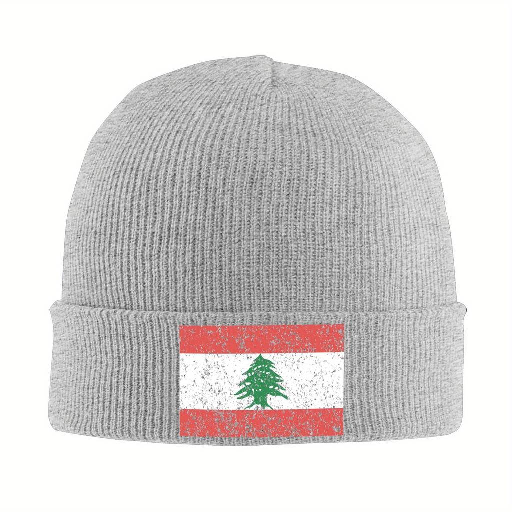 New Lebanon Flag Hats Autumn Winter Beanies Warm Caps Unisex Acrylic Bonnet