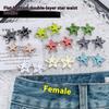 1 Pair Women Adjustable Metal Star Belt Seamless Invisible Waistband Buckle Jean Waist Tightening Tool No Sewing Required