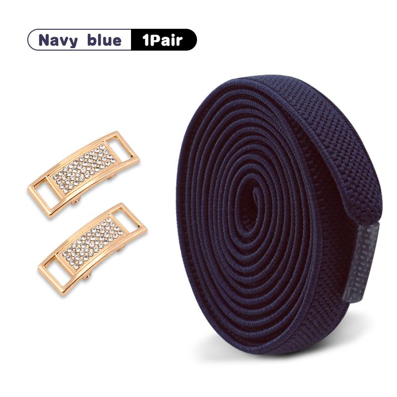 No Tie Shoe laces Diamond Lock Shoelaces Without ties Elastic Laces Sneakers Kids Adult 0.8cm Flat Shoelace for Shoes 1Pair