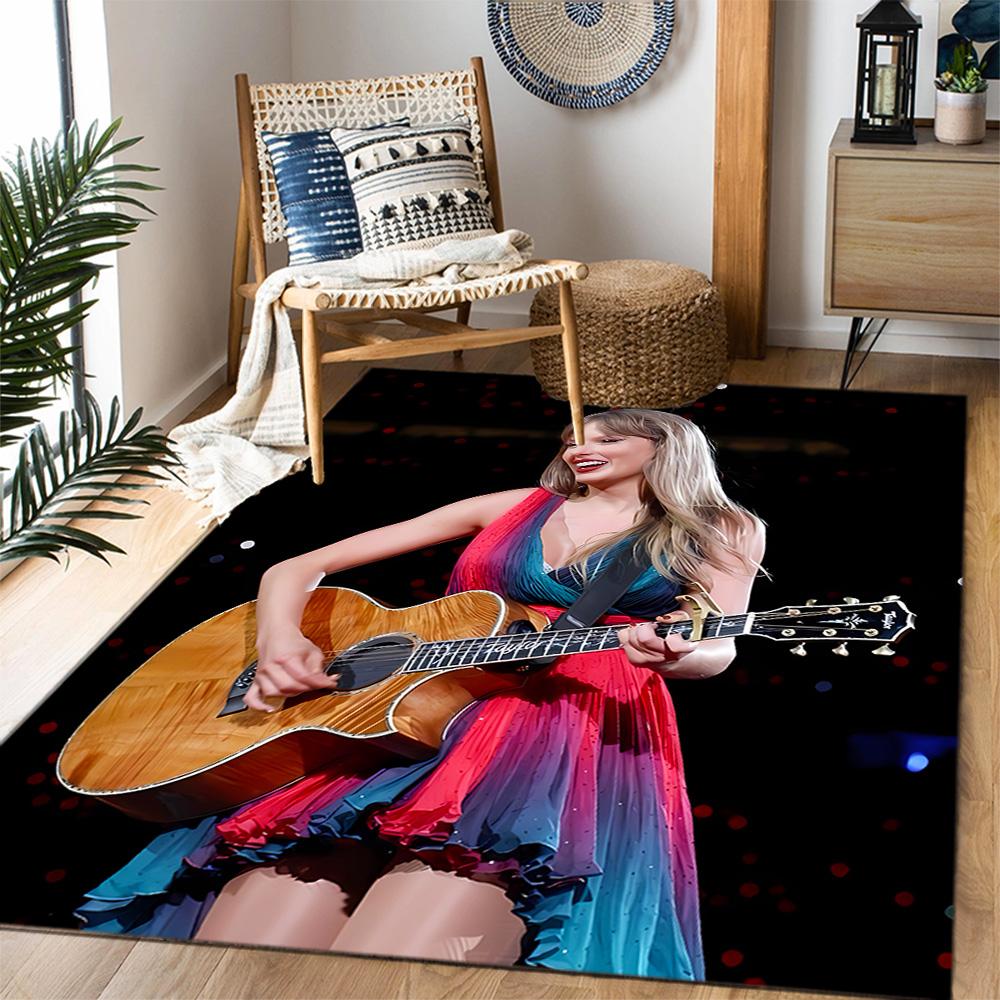 Taylor Swift Angel Themed Anti-Slip Rugs - Polyester Home Decor, Suitable for Bedrooms, Living Rooms, Doorways, Studios, and Decorations