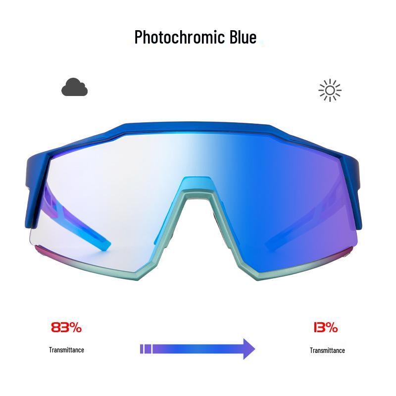 Kapvoe Unisex Color-Changing Cycling Sunglasses – Red-Blue Coated for Mountain & Road Biking