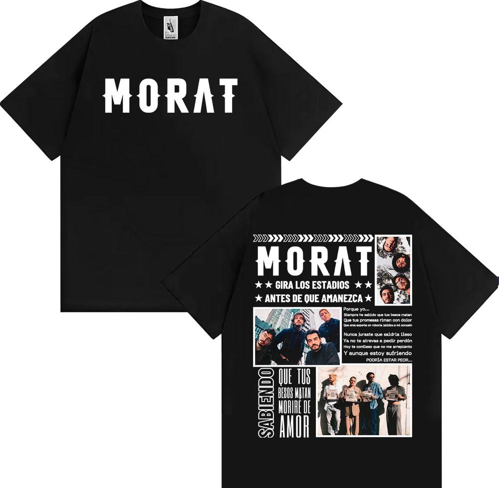 2025 Summer Band Morat Asuntos Pendientes Tour Tshirt Male Harajuku Hiphop Street Tshirt 100 Cotton Oversized Tshirt