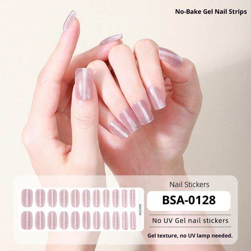 

DIY No-Cure Gel Nail Stickers: Cat-Eye Flash Nail Stickers with No UV Protection and No Baking Needed BSA-0128