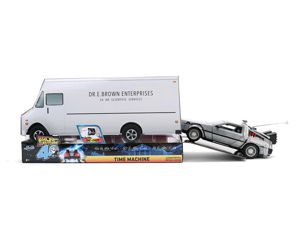 JADA TOYS Maßstab Zurück in die Zukunft 40. Jubiläum DeLorean Zeitmaschine LKW Paket Hollywood Rides 1/24 [Gebraucht]