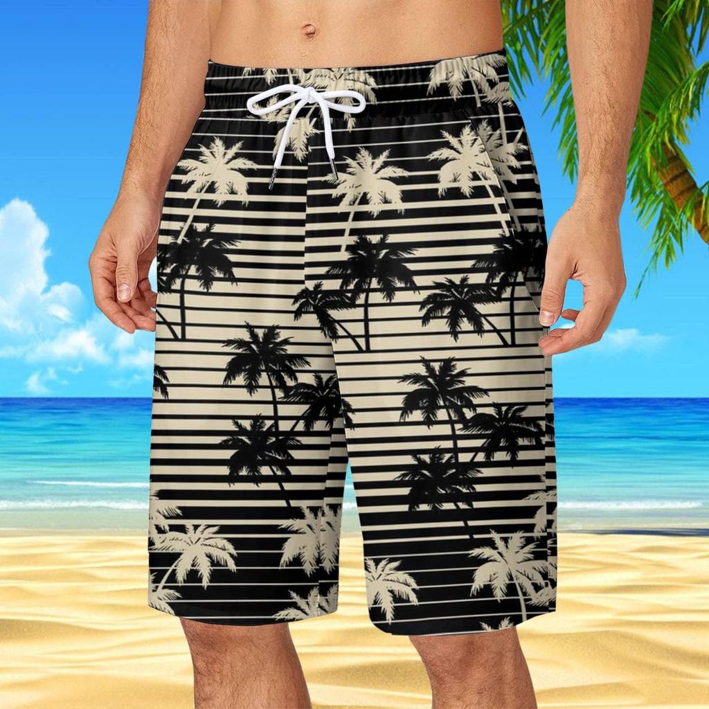 Herren-Shorts, Sommer, Urlaub, hawaiianisch, lässig, leicht, Herren-Shorts, feuchtigkeitsableitend, modische Herren-Shorts mit Taschen