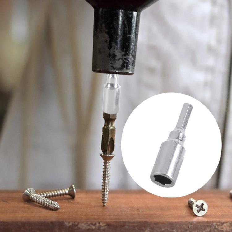 Transducer Adapter 1/4inch Hex 6.35mm To 4mm Magnetic Adapter Sleeve Socket For Screwdriver Drill Bit Electronic