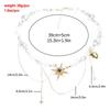 Modern Eight Point Star Necklace Short Length Neckchain For Women Edgy Street Style Jewelry With Faux Pearls Accent