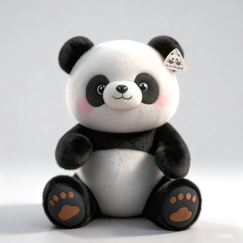 Realistic Sitting Panda Plush Toy - Cute and Perfect for Birthdays