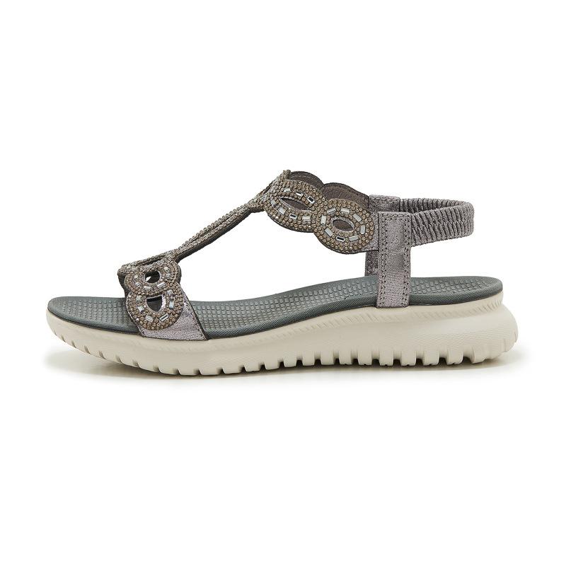 Fashion Plus Size 35-42 Shoes for Women Summer Elegant Women Platform Wedges Comfortable Rhinestone Sandalias De Mujer Beach Shoes