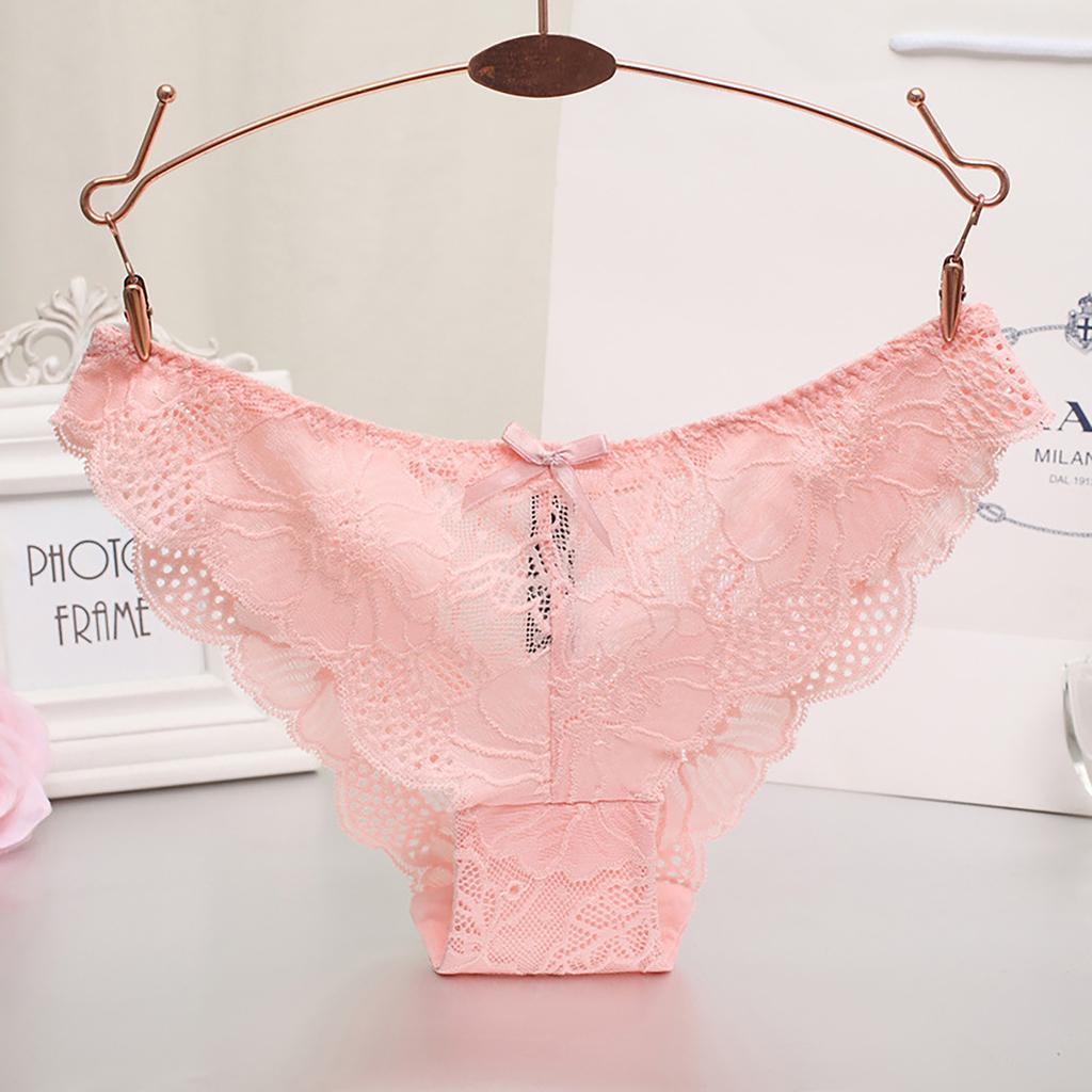 Women's Sexy Lace Transparent Mesh Breathable Cotton Bottom Crotch Panties M-XL