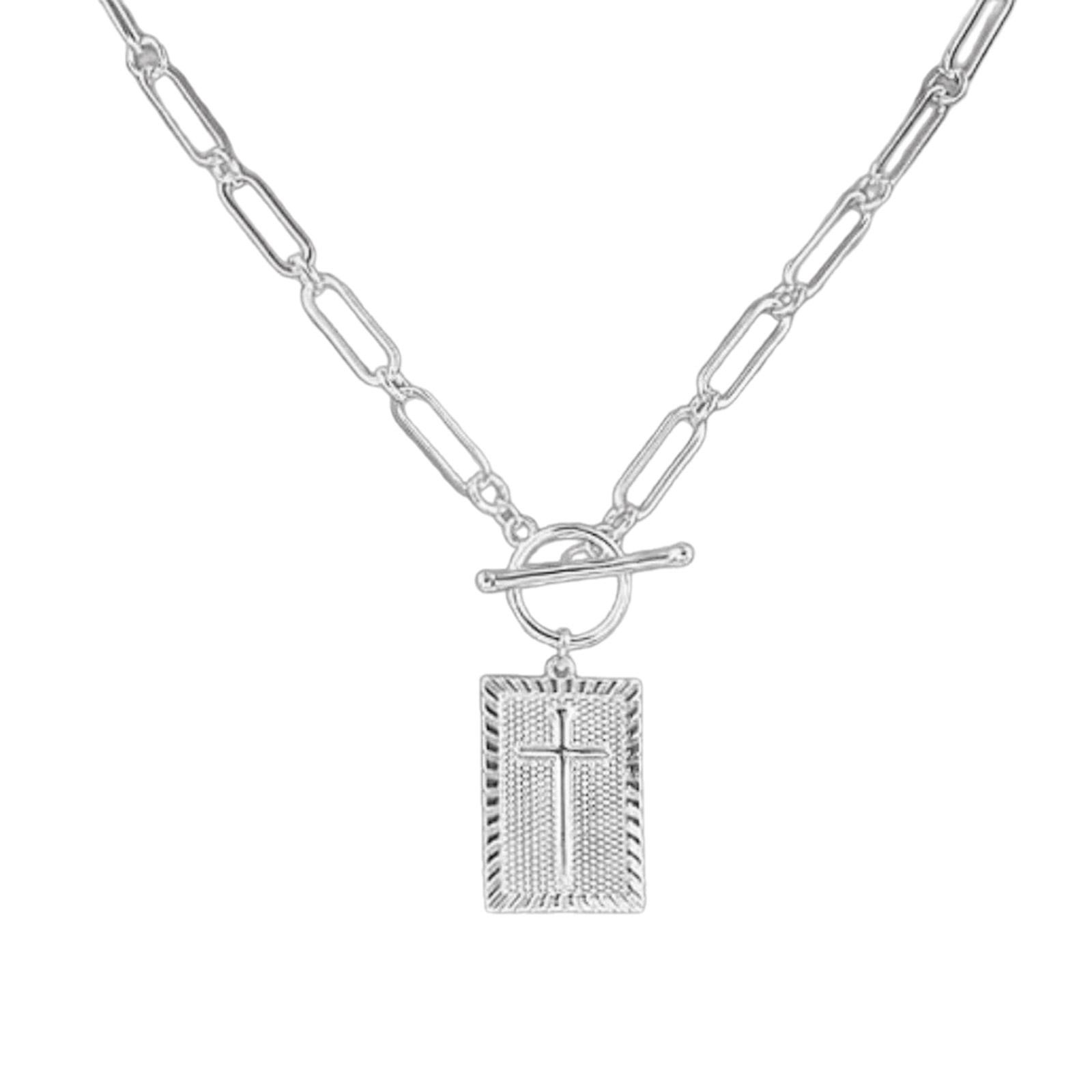 

Stylish Cross Pendant Necklace Multifuntional Neck Jewelry Copper Texture Suitable for Everyday Wear and Parties A