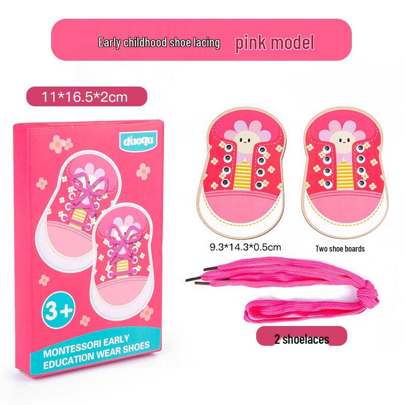 Kids' Wooden Lacing and Sewing Toy for Hand-Eye Coordination