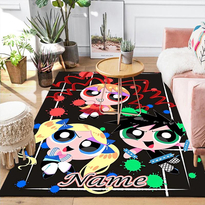 Custom 1Pc Powerpuff Girls Fan Art Rug Office Carpet Indoor Outdoor Entrance Doormat Nonslip Soft And Comfortable Living Room D491515