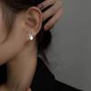 925 Silver Geometry Studs Earring for Women Splicing Korean Hip Hop Versatile Jewelry Gift
