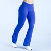 Seamless European-American Yoga Flare Pants: Cross Waist, Hip Lifting, Tight-Fit for Running, Cycling & Fitness