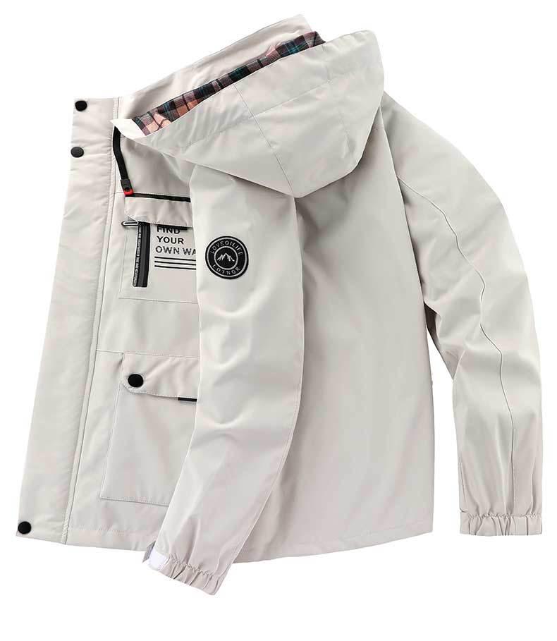 Męska Szybkoschnąca Wodoodporna Kurtka Outdoorowa Wiosenna - Duży Rozmiar, Luźny Krój, Casualowa Odzież Robocza