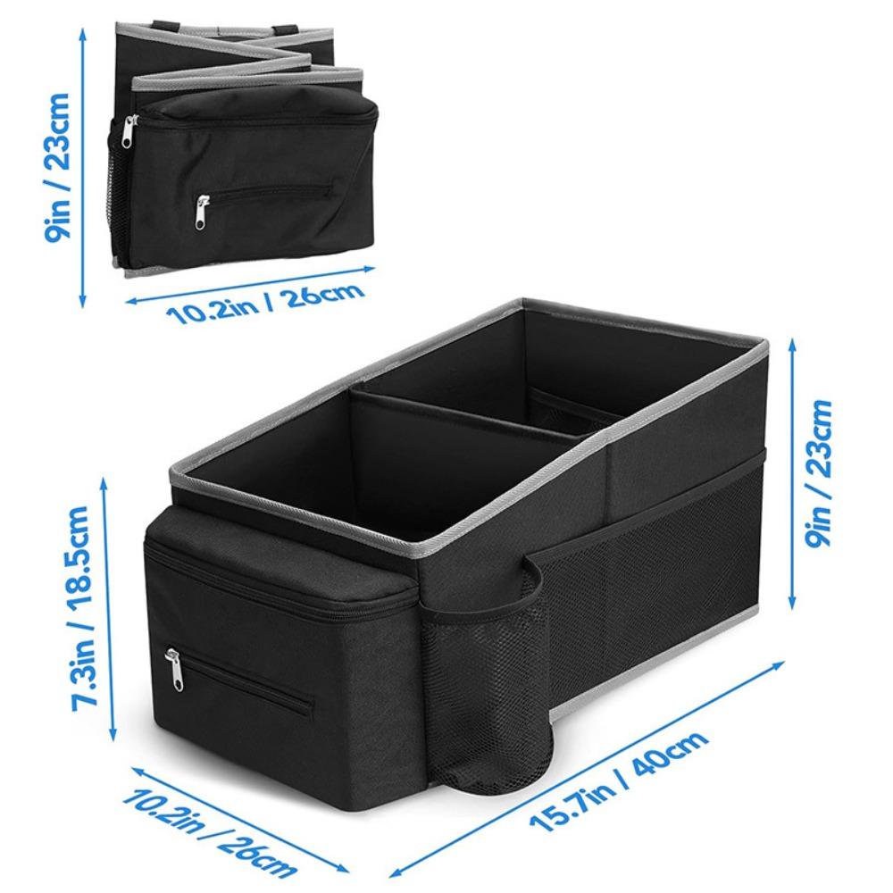 

Multi Compartment Car Storage Box Collapsible Cargo Case Container Trunk Organizer Vehicle Storage чорний
