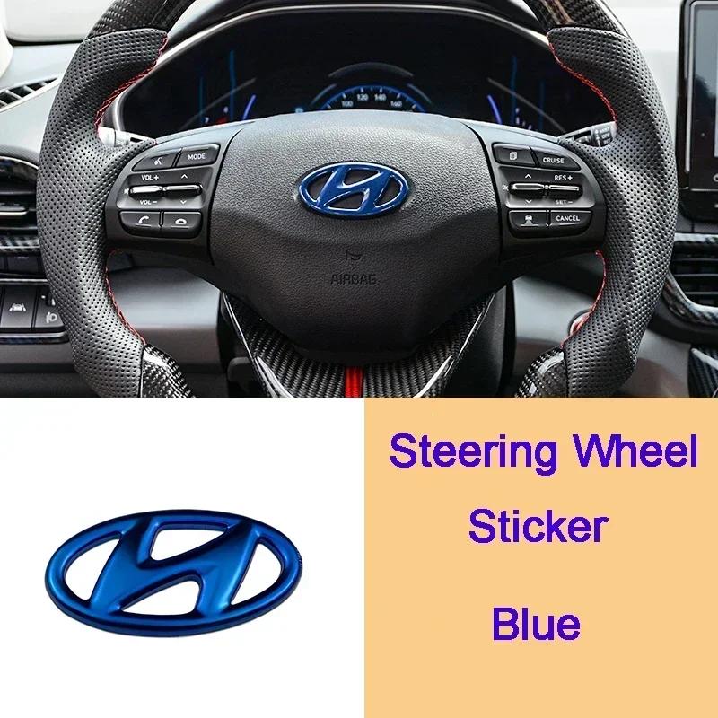 ABS Car Sticker Steering Wheel Emblem Badge for Hyundai Tucson IX35 I20 I40 Kona Sonata Azera Santa Fe Genesis Elantra Accent B32