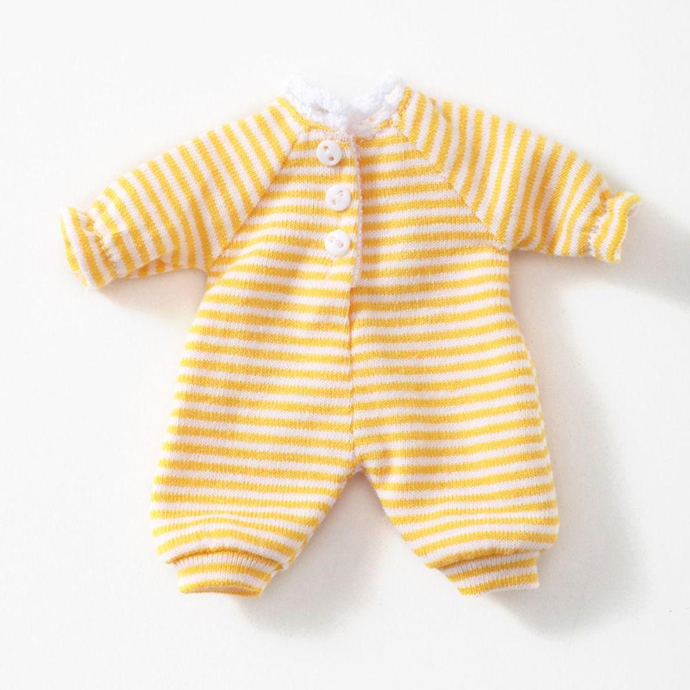 

7 Colors Cute Doll Striped Pajamas Clothes Suit For Gsc Ob11 Obitsu 11 Doll Jumpsuit For 1/12 Bjd Doll Sleep Clothes Accessories Set