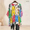 Plus Size Women Round Neck Batwing Sleeve Top Bald Eagle Patriotic Print Loose Irregular Casual Blouse