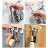 SUPO Depot - Wall Hook Household Hanger Wood Decoration with Self Adhesive Sticker Nail Free - White Series