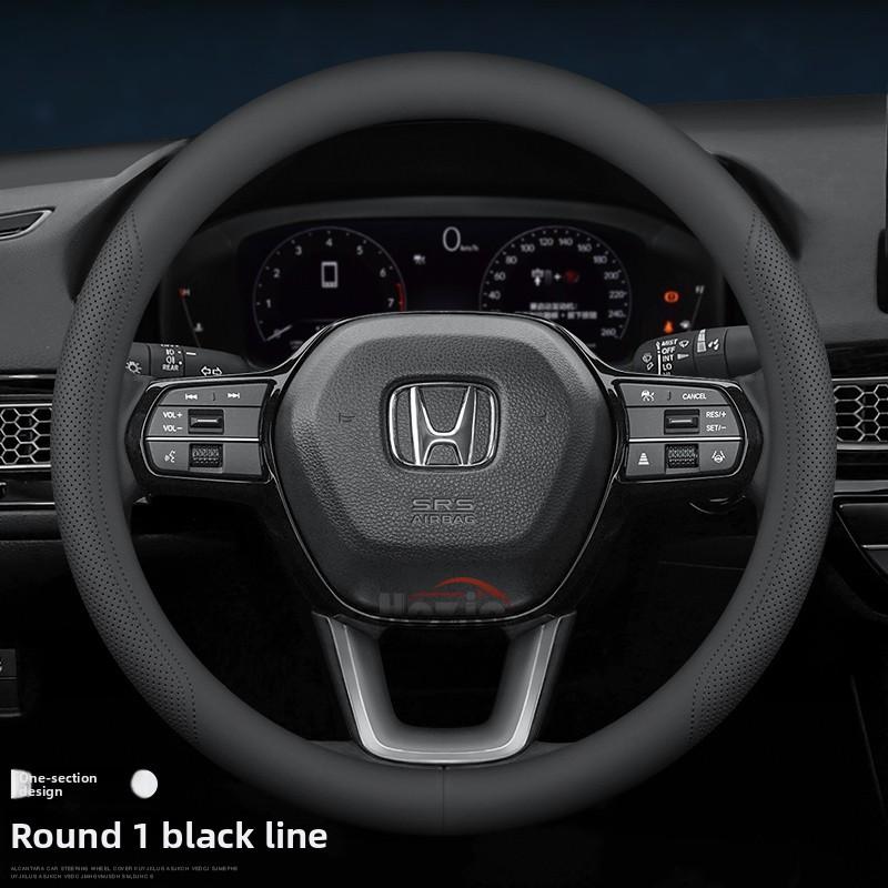 AAAKL1 Leather Car Steering Wheel Cover for Honda HRV CRV Pilot Civic City Accord ZRV Prologue Passport 2023 2024 2025 2026 Accessories