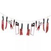 2.8m Halloween Hanging Weapon Garlands Decoration Featuring Realistic Bloody Props
