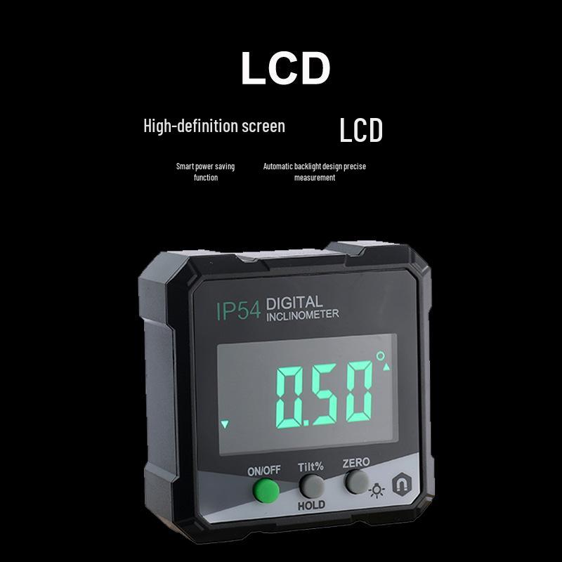 High-Precision Digital Inclinometer with Magnetic Angle Meter and Spirit Level