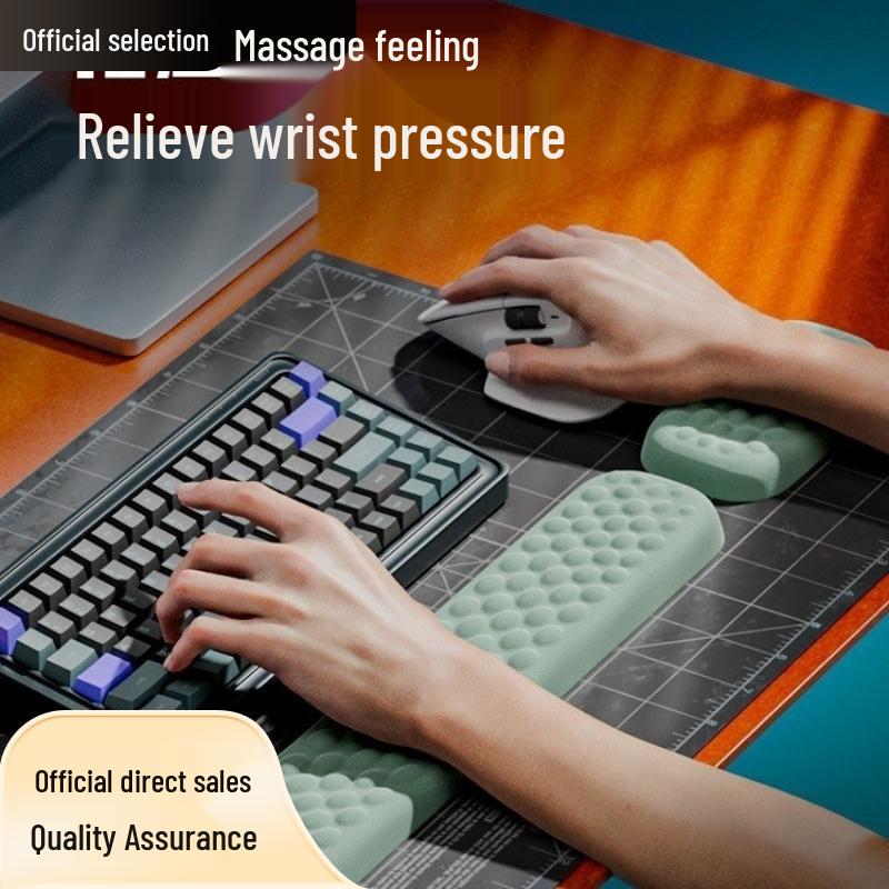 

Ergonomic Wrist Rest Pad for 87-Key Mechanical Keyboard & Mouse Support Black (Single Hand)