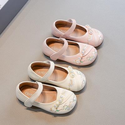 Girls' Hanfu Shoes, Children's Shoes To Match the Horse-face Skirt, Spring and Autumn Soft-soled Traditional Chinese Style Shoes, Small Leather
