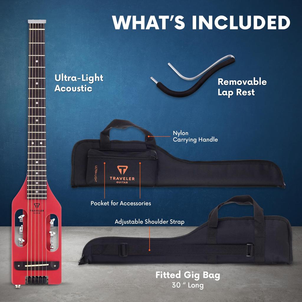 TRAVELER GUITAR Traveler Guitar Acoustic Red Vintage Red Ultra-Light Ultra-Light Acoustic/Vintage
