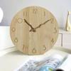 Holz Arabische Ziffern Wanduhr Einfache Runde Wanduhr Stille Wanduhr Kein Ticken Wohnzimmer Schlafzimmer Dekoration Uhr