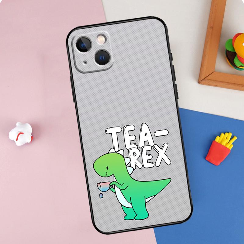 Cute Dinosaur Tea-Rex Phone Case For iPhone 16 Pro Max 11 12 13 14 15 Pro Max Mini XR 15 16 Plus 16e Cover Shell