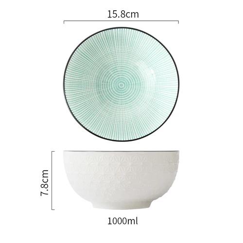 1Pcs Japanese tableware ceramic bowl single student dormitory bowls fruit salad soup rice net red noodles bowl zero waste