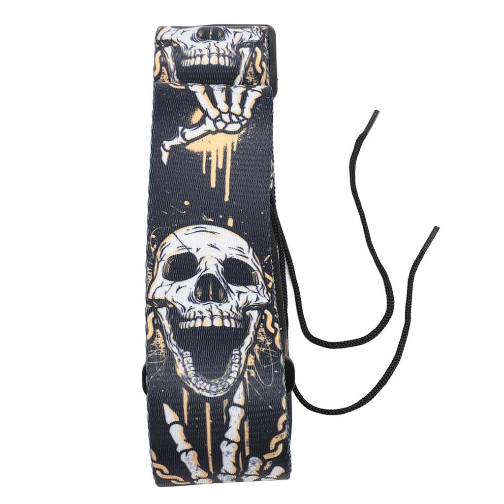 Guitar Strap Cool Skeleton Design Adjustable 2 Inches Wide Polyester Guitar Strap for Bass Electric