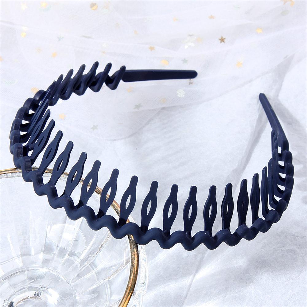 Simple Solid Color Wave Hair Comb Hairband Headband Hair Hoop Bezel with Teeth Hair Accessories for Women
