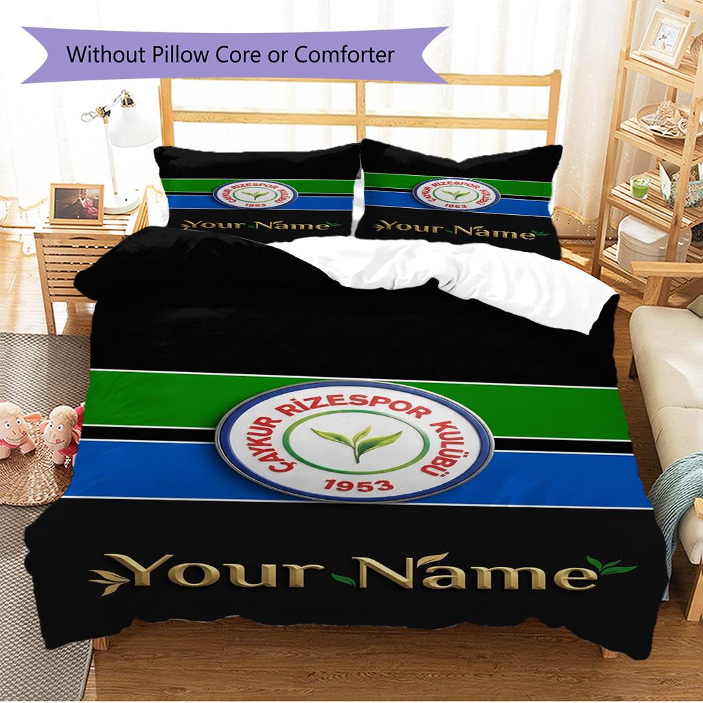 Name Custom Caykur Rizespor Pattern Bedding Set Quilt Cover Pillowcase Home Decor Gift (1 * duvet cover + 2 * pillowcase, without core)