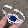 London Blue Topaz Gemstone 925 Sterling Silver Cuff Bangle Adjustable KKG-212