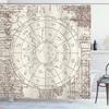 Astrologi Duschdraperi Planetariumtema Astronomisk Bild av Stjärnbilder med Horoskop Tyg Badrumsinredning Set