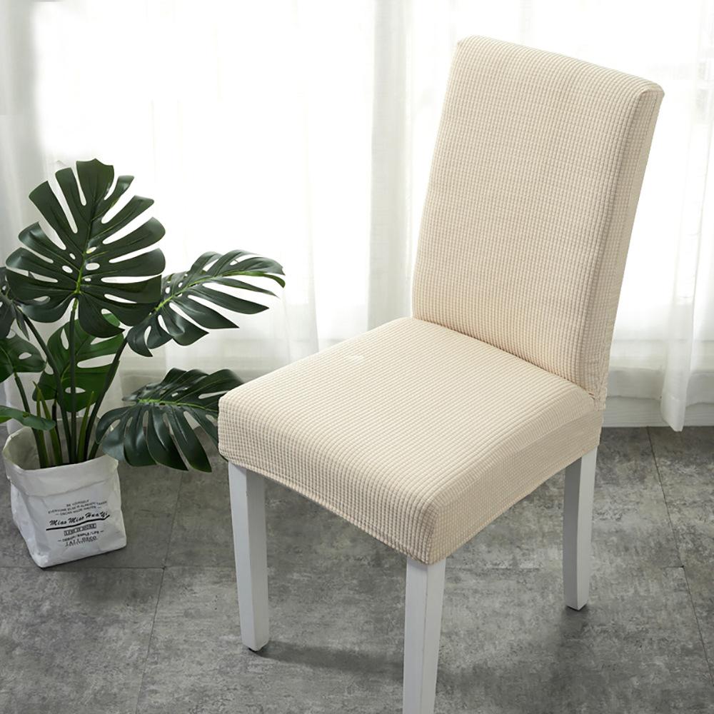Universal Jacquard Chair Cover Stretch Solid Color Chair Covers Dining Room Wedding Hotel Banquet Home Decor Washable Seat Case