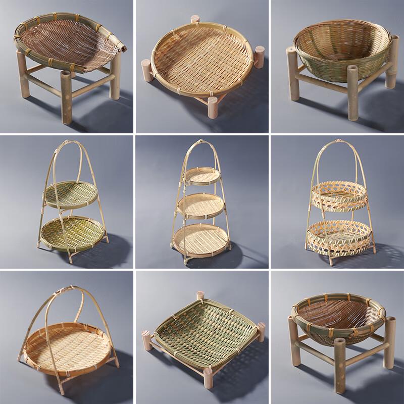 Bambus Gewebtes Tee- und Obstkorb-Set