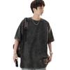 American Style Distressed Washed Oversized Retro Cotton T-Shirt