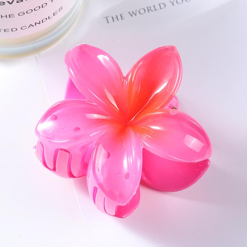 7cm Frangipani Hair Claw Clip - Colorful, Versatile Updo & Ponytail Accessory