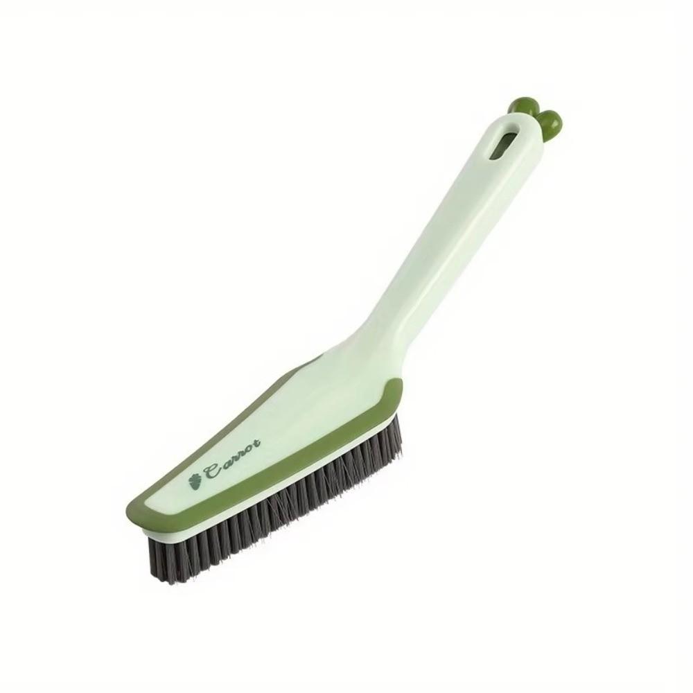Cute 4-in-1 Bathroom Cleaner Brush Carrot-shaped Plastic Floor Cleaning Brush Stiff Bristle Rubber Scraper Crevice Brush Tool