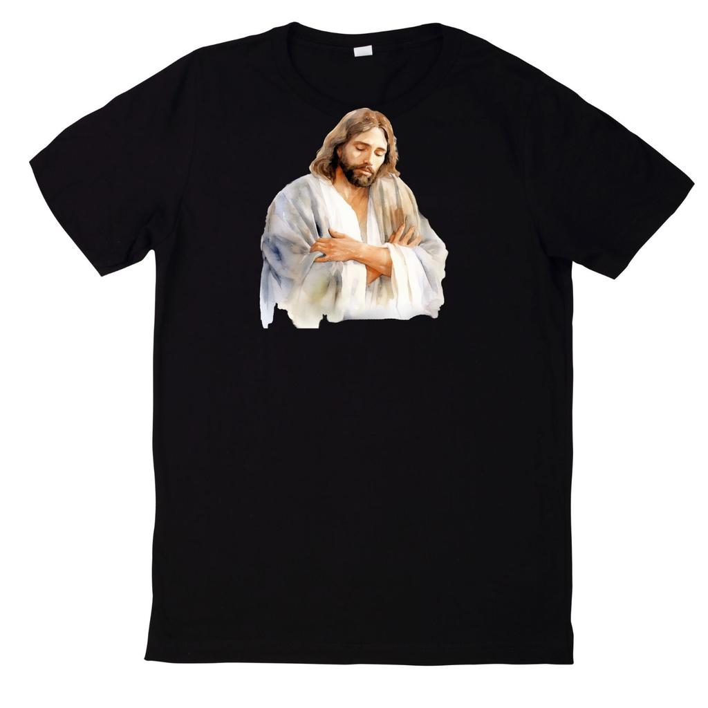 T-Shirt Gesù Motivo Acquerello CotoneSi apre in una nuova finestra o scheda